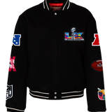 Super Bowl 2026 Wool Varsity Jacket Black