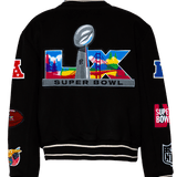 Super Bowl 2026 Wool Varsity Jacket Black