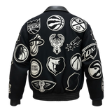 NBA COLLAGE WOOL AND LEATHER-BLACK/WHITE (Black with White patch)