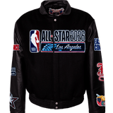 All-Star 2026 Wool & Leather Varsity Jacket Black on Black