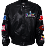 Super Bowl 2026 Full Black Vegan Leather Jacket