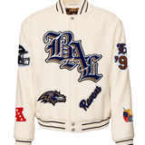 Baltimore Raven Wool Old English Varsity Jacket White