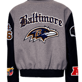Baltimore Raven Wool & Leather Old English Varsity Jacket