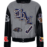 Baltimore Raven Wool & Leather Old English Varsity Jacket