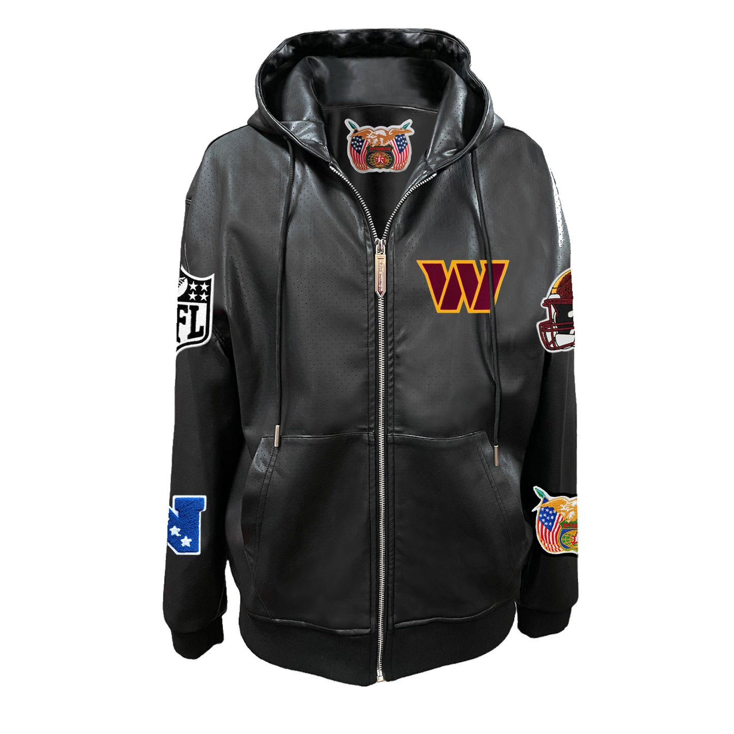 WASHINGTON COMMANDERS LIGHTWEIGHT VEGAN ZIP-UP HOODED JACKET