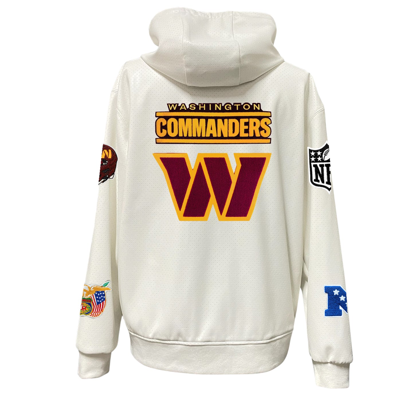 WASHINGTON COMMANDERS LIGHTWEIGHT VEGAN ZIP-UP HOODED JACKET WHITE