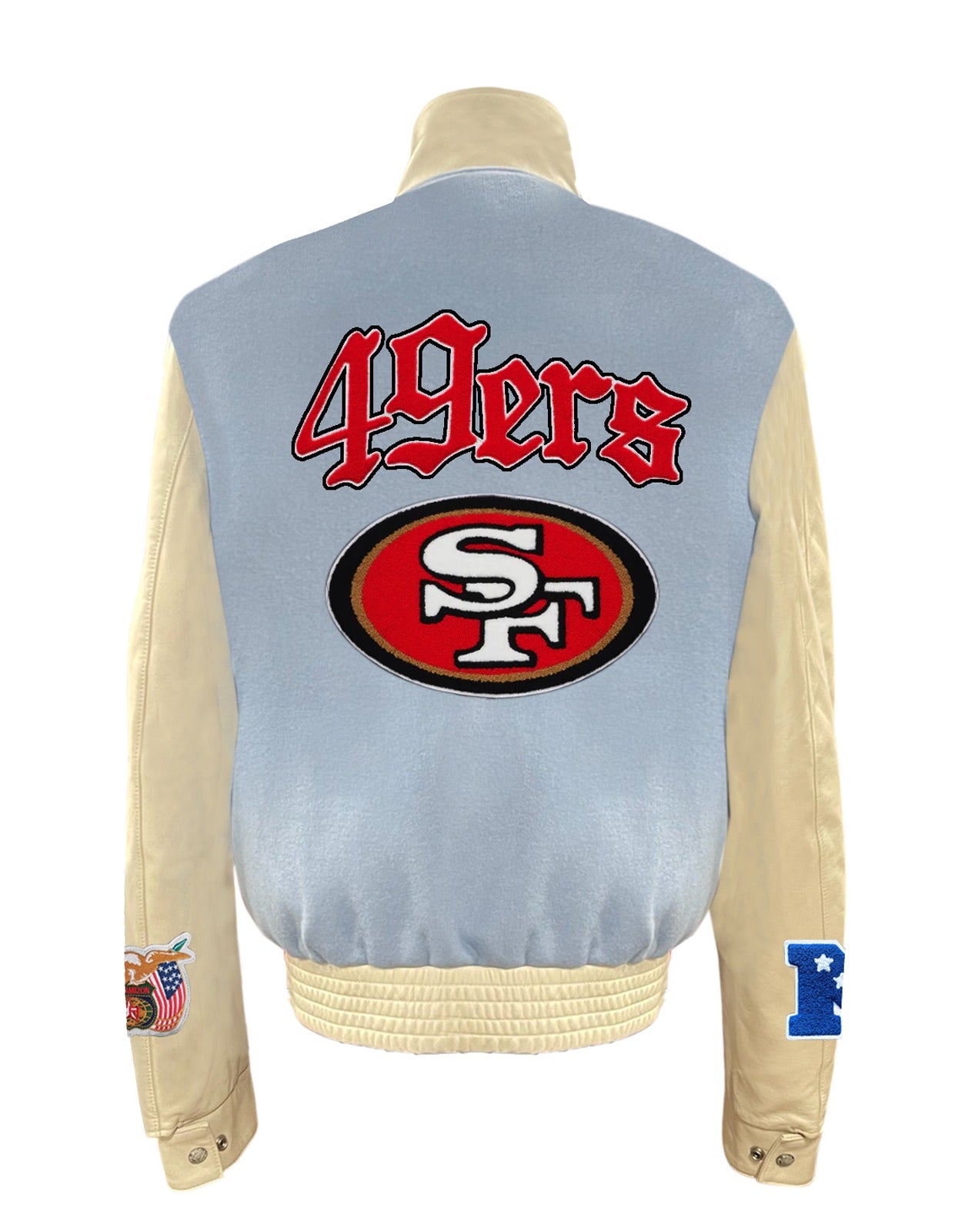 SAN FRANCISCO 49ERS WOOL & LEATHER VARSITY JACKET Black/Black – Jeff  Hamilton Shop