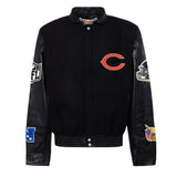 Chicago Bears Wool & Leather Varsity Jacket Black/Black