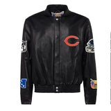Chicago Bears Full Leather Jacket Black