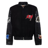 Tampa Bay Buccaneers Wool & Leather Varsity Jacket Black/Black