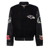 Baltimore Ravens Wool & Leather Varsity Jacket Black/Black