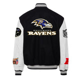 BALTIMORE RAVENS WOOL & LEATHER VARSITY JACKET Black/White