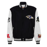 BALTIMORE RAVENS WOOL & LEATHER VARSITY JACKET Black/White