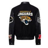Jacksonville Jaguars Wool & Leather Varsity Jacket Black/Black