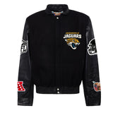 Jacksonville Jaguars Wool & Leather Varsity Jacket Black/Black