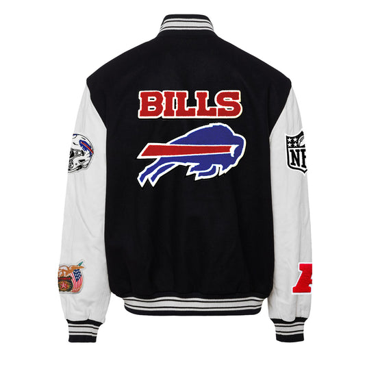 BUFFALO BILLS WOOL & LEATHER VARSITY JACKET Black/White