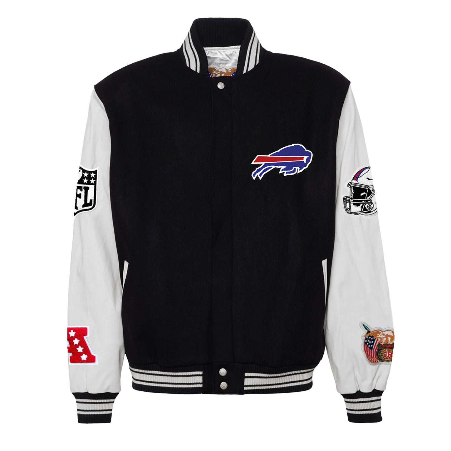 BUFFALO BILLS WOOL & LEATHER VARSITY JACKET Black/White