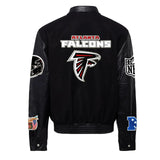 Atlanta Falcons Wool & Leather Varsity Jacket Black/Black