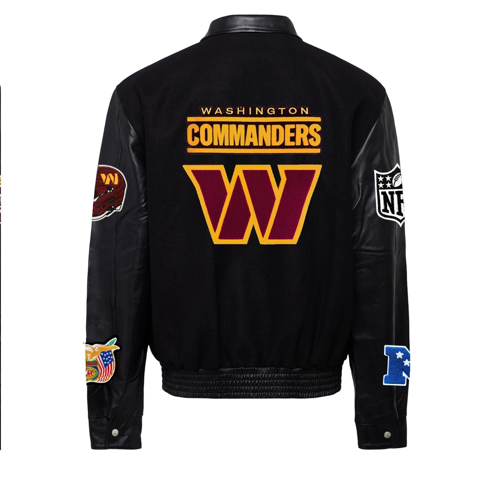 WASHINGTON COMMANDERS WOOL & LEATHER VARSITY JACKET Black/Black – Jeff ...