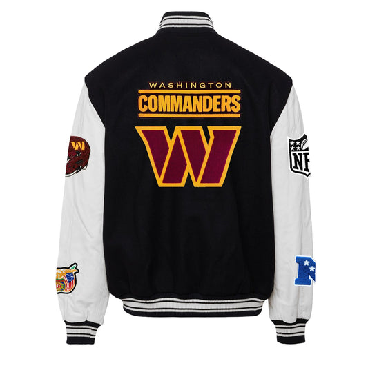 WASHINGTON COMMANDERS WOOL & LEATHER VARSITY JACKET Black/White