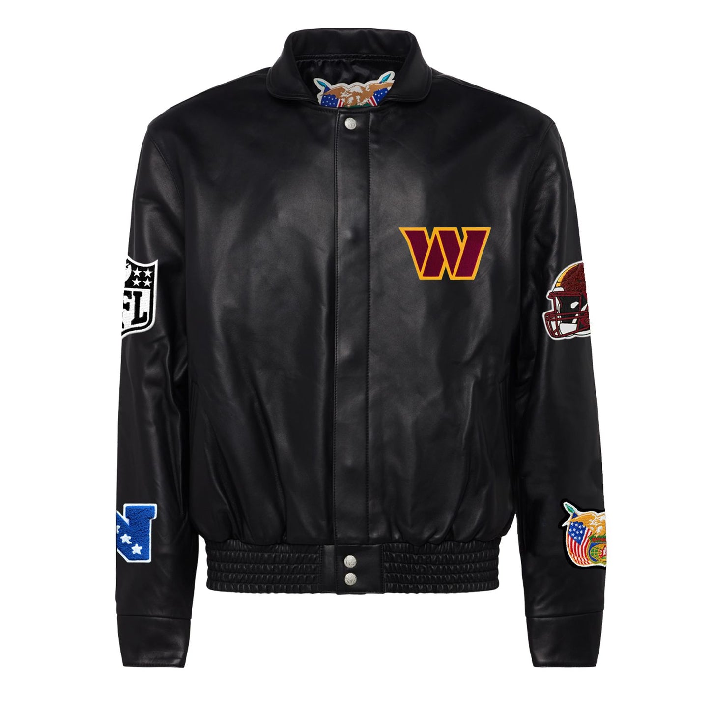 WASHINGTON COMMANDERS FULL LEATHER JACKET Black