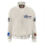 Detroit Lions Wool & Leather Varsity Jacket White