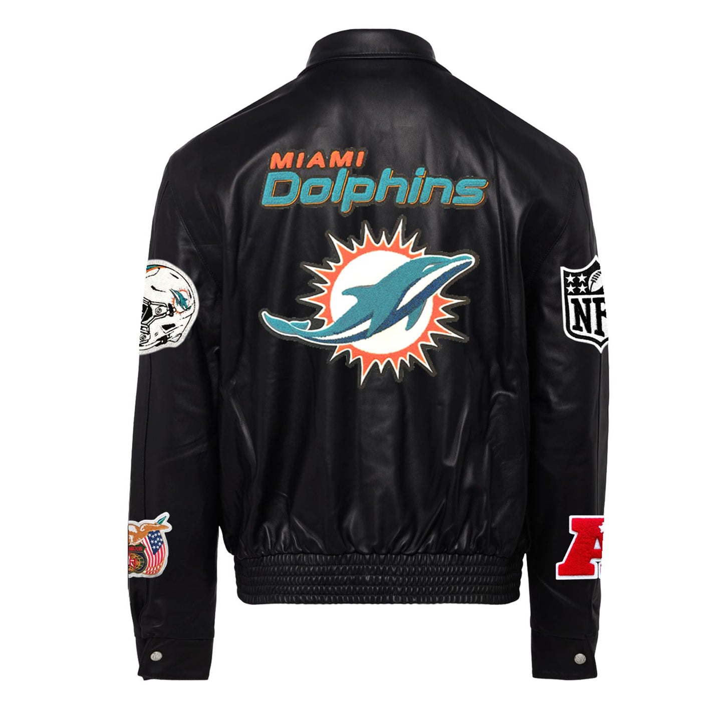 MIAMI DOLPHINS FULL LEATHER JACKET Black