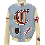 Cleveland Cavaliers Wool & Leather Old English Varsity Jacket Baby Blue