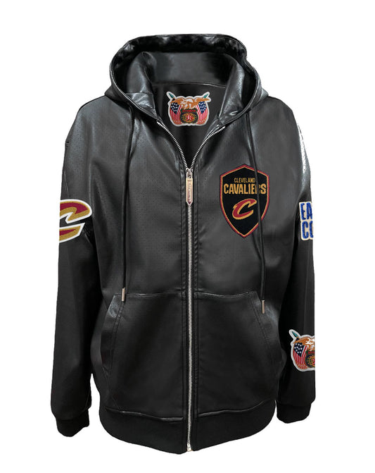 CLEVELAND CAVALIERS LIGHTWEIGHT VEGAN ZIP-UP HOODED JACKET