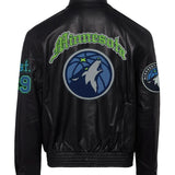 Minnesota Timberwolves Full Leather Jacket Black
