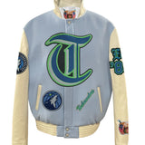 Minnesota Timberwolves Wool & Leather Varsity Jacket Baby Blue