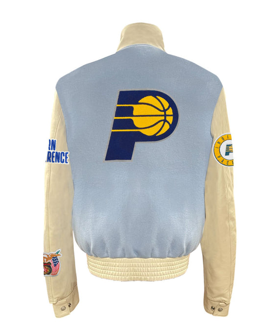 INDIANA PACERS WOOL & LEATHER VARSITY JACKET Baby Blue