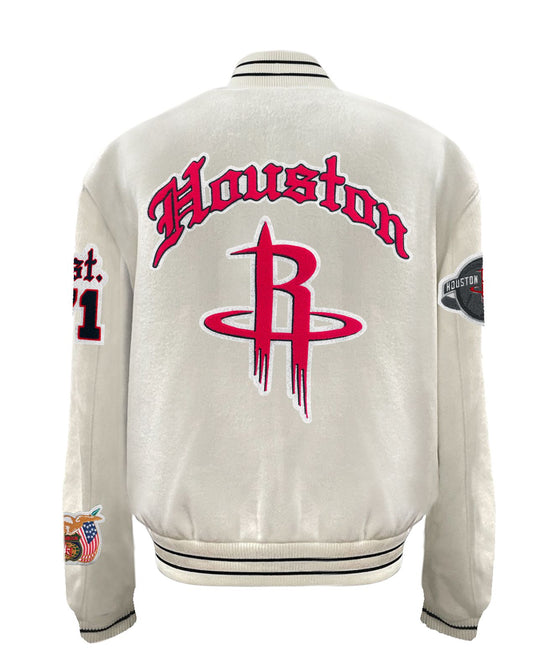 HOUSTON ROCKETS WOOL OLD ENGLISH JACKET White