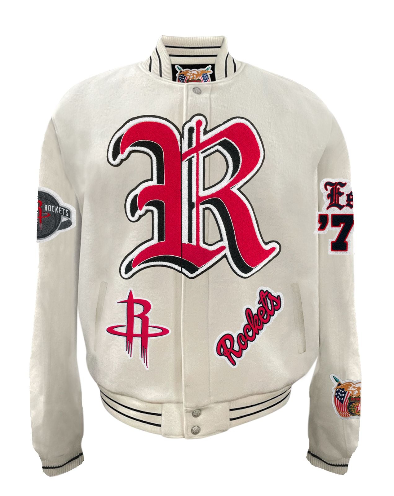 HOUSTON ROCKETS WOOL OLD ENGLISH JACKET White