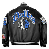 Dallas Mavericks Wool Old English Varsity Jacket Black