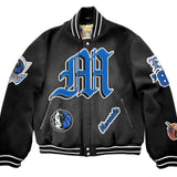 Dallas Mavericks Wool Old English Varsity Jacket Black