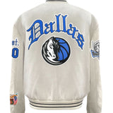 Dallas Mavericks Wool Old English Varsity Jacket White