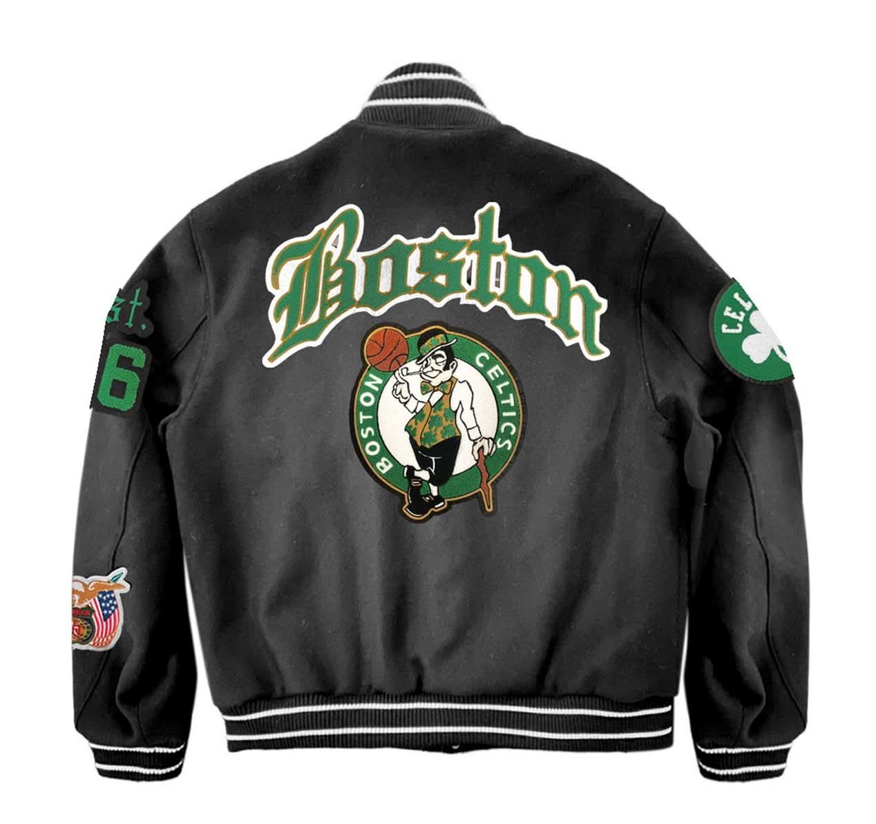 boston celtics fan gear Boston Celtics Wool Old English Varsity Jacket