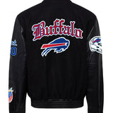 Buffalo Bills Wool & Leather Old English Varsity Jacket Black / Black