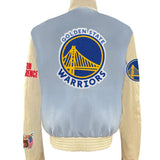 Golden State Warriors Wool & Leather Varsity Jacket Baby Blue