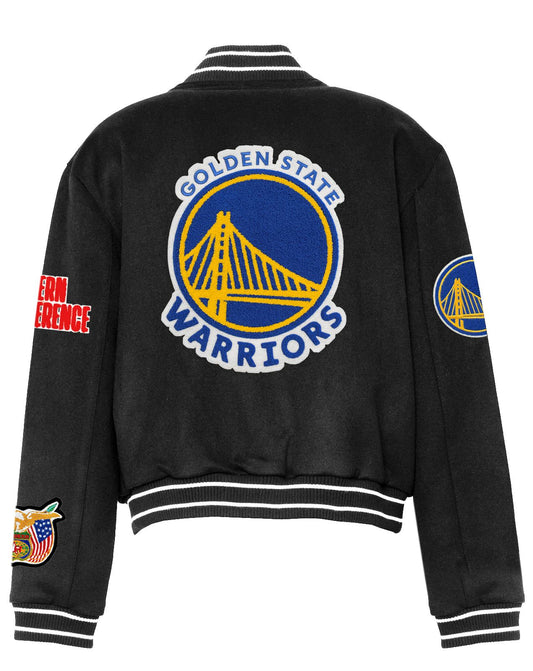 GOLDEN STATE WARRIORS WOOL VARSITY JACKET Black