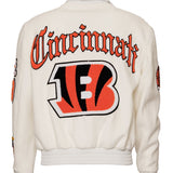 Cincinnati Bengals Wool & Leather Varsity Jacket White