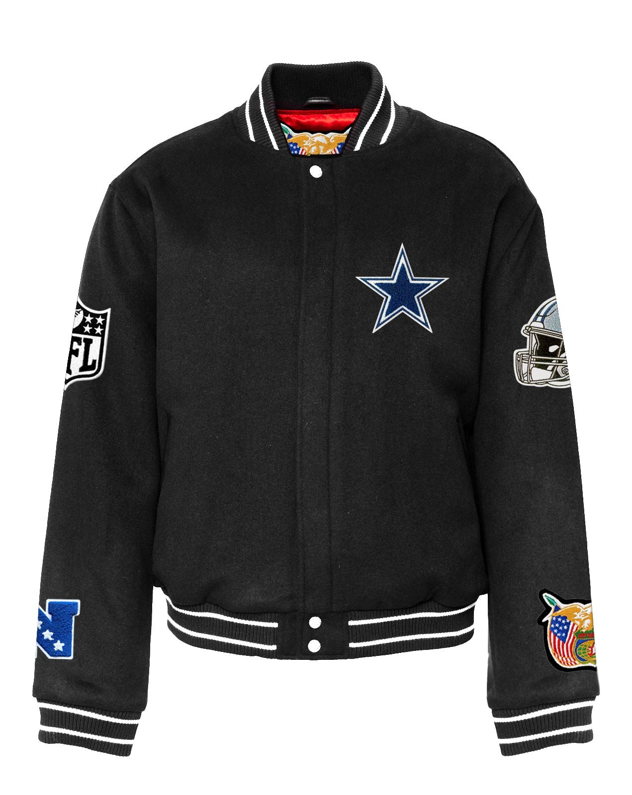 DALLAS COWBOYS WOOL VARSITY JACKET Black