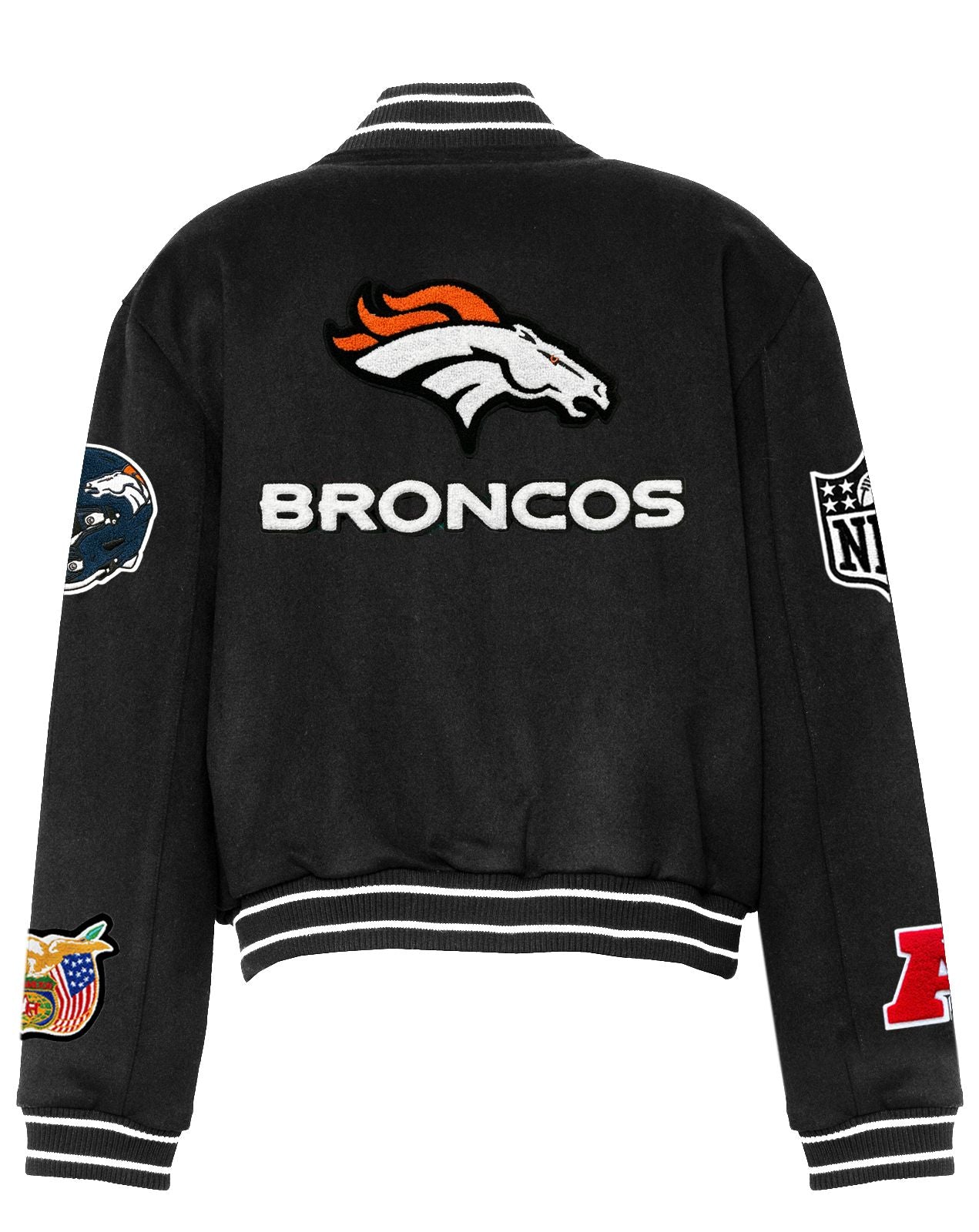 DENVER BRONCOS WOOL VARSITY JACKET Black