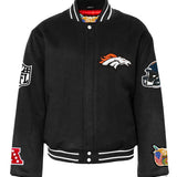 Denver Broncos Wool Varsity Jacket Black