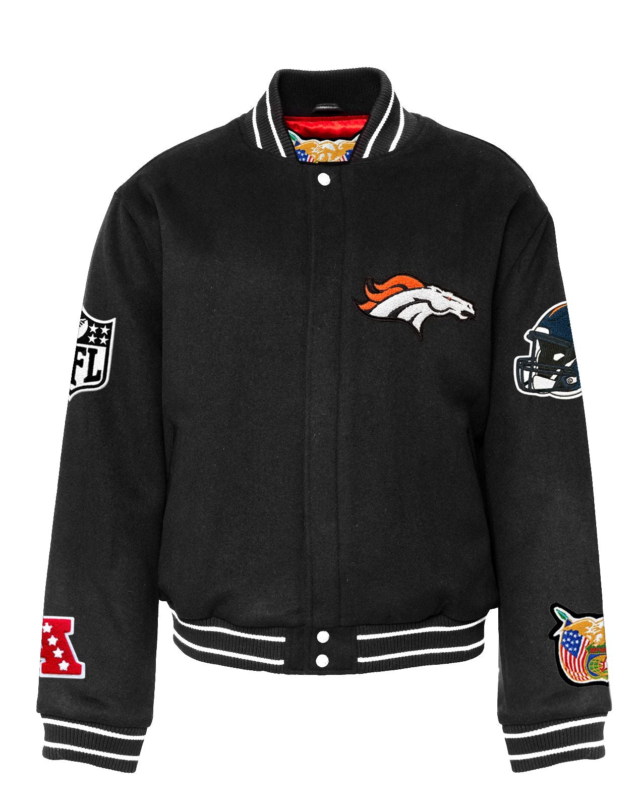 DENVER BRONCOS WOOL VARSITY JACKET Black