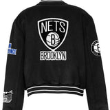 Brooklyn Nets Wool Varsity Jacket Black