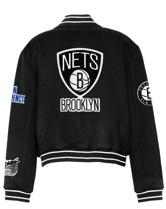 BROOKLYN NETS WOOL VARSITY JACKET Black