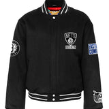 Brooklyn Nets Wool Varsity Jacket Black