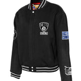 Brooklyn Nets Wool Varsity Jacket Black